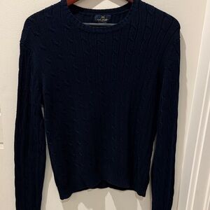 Brooks Brothers 346 Dark Blue Cable Knit Sweater Cotton size Large